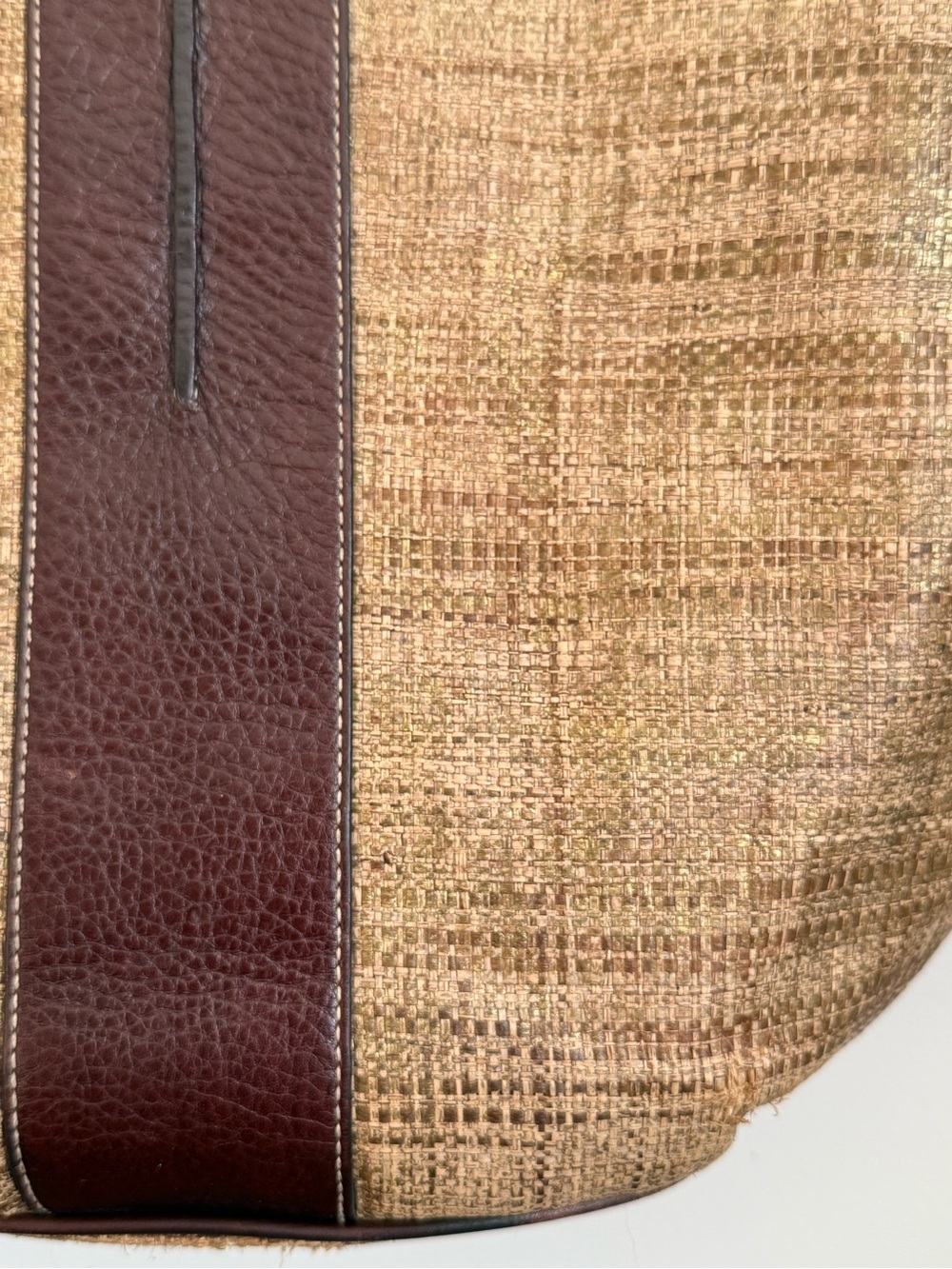 Burberry London Raffia Dark Brown Bucket Bag - Picture 4 of 16